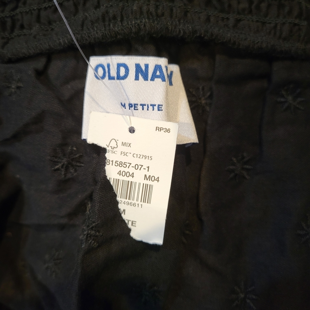 NWT Old Navy Black Floral Square Neck Ruffled Dress | Sz Medium Petite - Picture 5 of 6